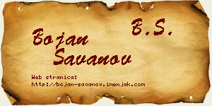 Bojan Savanov vizit kartica